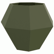 Helloshop26 - Jardinière rectangulaire pour fleurs et herbes 100 x 100 x 80 cm extérieur design moderne en acier vert olive 02_0053096 - vert acier