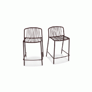 Lot de 2 tabourets haut in & out BRIS - bordeaux
