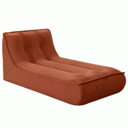 Oviala Business Méridienne pour canapé modulable velours 165 x 80 x 70 cm terracotta - rouge polyester 115130