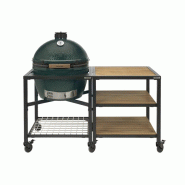 Pack XL - Table modulaire + Meuble extension avec 3 plateaux acacias - Egg - ConvEGGtor - 3 lots de 2 roues - Big Green Egg - 0615402888448