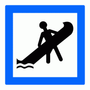 Panneau de signalisation routière CE19 - Emplacement de mise à l'eau d'embarcations légères Panneau de signalisation routière CE19 - Emplacement de mise à l'eau d'embarcations légères