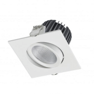 Spot luminaire encastré carre-orientable- nix ip44 led cob 8w 3000k blanc angle de 40°