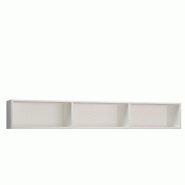 SURMEUBLE 3 NICHES DE RANGEMENTS POUR LIT ESCAMOTABLE HORIZONTAL 160 X 200 CM HAUTEUR 36 CM FINITION BLANC MAT