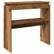 Table console vieux bois 80 x 30 x 80 cm bois d'ingénierie Modèle Apex Ligne - 856624