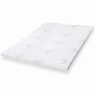 THE WHITE STONE Surmatelas Latex Naturel 160x195 | Bambou respirant, déhoussable - blanc latex TOPPERLATTICE-160X195
