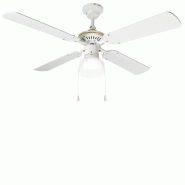 Ventilateur plafond Perenz 7064B blanc d.105 cm, 4 pales, 3 vitesses, moteur AC 50W, E27, silencieux et efficace - blanc 8023559706409