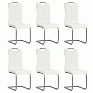 VidaXL Chaises à manger cantilever lot de 6 blanc similicuir Modèle Vervélis - 275464
