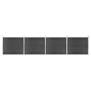 Vidaxl ensemble de panneau de clôture wpc 699x146 cm gris 3070457