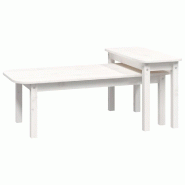 VidaXL Ensemble de tables basses 2 pcs Blanc Bois massif de pin Modèle Jardin Vent Marin Prime - 822363