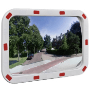 Vidaxl miroir de trafic convexe rectangulaire 40x60cm avec réflecteurs 141682