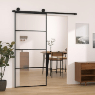 Vidaxl porte coulissante avec kit de quincaillerie 90x205 cm verre esg 3152147