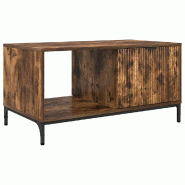 VidaXL Table basse Chêne fumé 90 x 49 x 46 cm Bois d'ingénierie Modèle Helios Loft - 883449