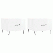 VidaXL Tables basses 2 pcs blanc brillant 50x50x40cm bois d'ingénierie Modèle Aero Luna Élite - 829385