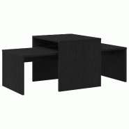 VidaXL Tables gigognes Chêne noir 100 x 48 x 40 cm Bois d'ingénierie Modèle Zenithal Design - 862501