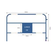 Barrière de chantier 1.5x1m - plaque centrale personnalisée avec logo - tube 25mm - marque VBMateriel