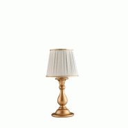 Bonetti Illumina Lucca Lampe de table en bois doré antique 1 lumière avec abat-jour dm.20 H.39 d.20 BL271-LT-OR - doré 8050713218409