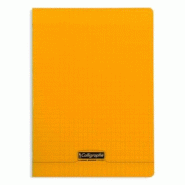 Calligraphe Lot de 4 Cahier Ligne 8000 A4, 192p./96 feuilles 90 g/m² piquées, couv. PP orange, Séyès - 3210330183688