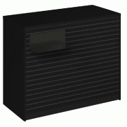 Comptoir Vertigo H T03noir spl.Gauche L120cm 2tabl.Couliss.4tab.Amovib-noir