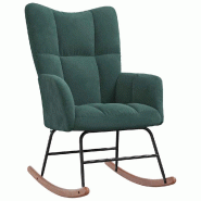 Décoshop26 - Fauteuil à bascule d'allaitement rembourré relax pour salon en velours vert foncé DEC029098 - 3000257212208 Décoshop26 - Fauteuil à bascule d'allaitement rembourré relax pour salon en velours vert foncé DEC029098 - 3000257212208