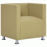 Helloshop26 - Fauteuil chaise siège lounge design club sofa salon cube vert polyester 1102270/2 - vert Bois massif 3000248388981