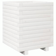 Helloshop26 - Jardinière bac lit surélevé plantes fleurs terrasse jardin 40 x 40 x 49,5 cm bois de pin massif blanc 02_0037567 - 3000214260990