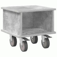 Helloshop26 - Meuble TV rectangulaire moderne rangement câbles 37 x 35 x 35 cm en bois d'ingénierie gris béton 02_0054750 - gris Bois massif 300023