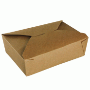 NOVABOX 1500ml - Boîte Kraft Repas Pliante Anti-Fuite & Micro-ondable - Emballage Étanche Vente à Emporter & Livraison - Lot de 160 - beige en cart