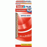 Tesafilm Ruban Adhésif Transparent - Résistant au Vieillissement et au Déchirement - Rubans avec grande adhérence, 33 m x 19 mm - Pack de 8 Rubans