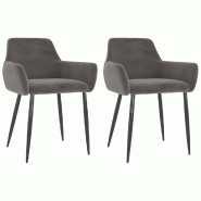 VidaXL Chaises à manger lot de 2 Gris foncé Velours Modèle Nerlénis - 323105