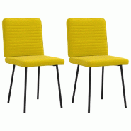 VidaXL Chaises à manger lot de 2 Jaune Velours Modèle Zorane - 4101140