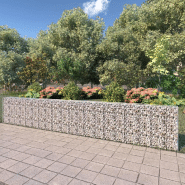 Vidaxl mur à gabion avec couvercles acier galvanisé 600 x 30 x 100 cm 143584