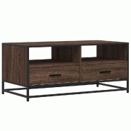 VidaXL Table basse chêne marron 100x50x45cm bois d'ingénierie et métal Modèle Nectar Horizon - 848788
