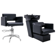 Vidaxl unité de rinçage de shampoing avec chaise de salon similicuir 3080278