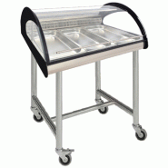 Vitrine d’exposition réfrigérée pour poisson. 3 gn avec roulettes - 1020x890x1235 mm - 300 W 230/1V - 24F65536 Eurast - gris inox 24F65536 Vitrine d’exposition réfrigérée pour poisson. 3 gn avec roulettes - 1020x890x1235 mm - 300 W 230/1V - 24F65536 Eurast - gris inox 24F65536