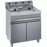Friteuse électrique 2 cuves de 14 litres sur armoire Friteuse électrique 2 cuves de 14 litres sur armoire