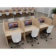 Bureau de call center version double 6 personnes Call. - Chêne moyen , 6 places_0