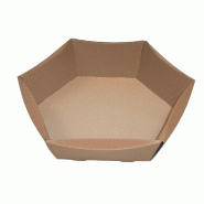 Corbeille hexagonale en carton brun 43x35,5x13 cm à monter - Lot de 10