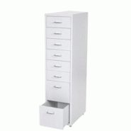 Décoshop26 - Caisson à tiroirs sur roulettes 110x28x41cm 8 tiroirs en acier blanc 04_0004352 - blanc 3000447832698 Décoshop26 - Caisson à tiroirs sur roulettes 110x28x41cm 8 tiroirs en acier blanc 04_0004352 - blanc 3000447832698