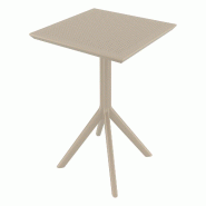 Décoshop26 - Table de jardin lounge pour intérieur ou extérieur hauteur fixe 74 cm en plastique taupe 10_0003055 - 3000251373110