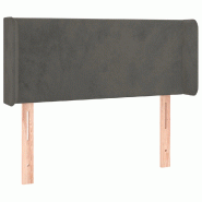 Décoshop26 - Tête de lit accessoire couchage chambre à coucher meuble avec rebord latéral 93 x 16 x 78/88 cm tissu velours gris TDL0204859 - gris Décoshop26 - Tête de lit accessoire couchage chambre à coucher meuble avec rebord latéral 93 x 16 x 78/88 cm tissu velours gris TDL0204859 - gris