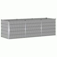 Helloshop26 - Jardinière moderne 240 x 80 x 75 cm design industriel pour intérieur extérieur en acier gris clair 02_0059190 - gris acier 3000240995644