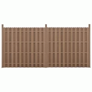 Helloshop26 - kit de 2 clôtures barrière brise vue brise vent bois composite (WPC) brun 185 x 376 cm 03_0006603 - 3001823182727 Helloshop26 - kit de 2 clôtures barrière brise vue brise vent bois composite (WPC) brun 185 x 376 cm 03_0006603 - 3001823182727