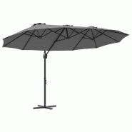 Helloshop26 - Parasol inclinable pratique moderne 372 x 198 x 243 cm en polyester anthracite 02_0058749 - aluminium 3000240752674