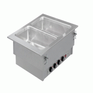 ONNERA KBS Bain Marie encastrable 2x GN 1/1 avec cuves réglables séparément Acier inoxydable - 70510125