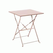 Oviala Business Table de jardin pliante bistrot en acier rose poudré - rose acier 114761