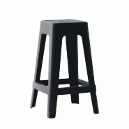Pack 4 tabourets empilables Supra-tek polypropylène 58x56x81cm noir