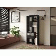 SKRAUT HOME - ÉTAGèRE BIBLIOTHèQUE, ÉTAGèRE DE RANGEMENT, 162X67X31CM, SALON, BUREAU, NOIR