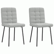 VidaXL Chaises à manger lot de 2 Gris clair Velours Modèle Orion Nordique - 4101080
