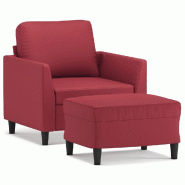 VidaXL Fauteuil avec repose-pied Rouge bordeaux 60 cm Similicuir Modèle Orion Atelier - 3201120