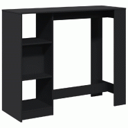VidaXL Table de bar avec étagère noir 124x46x103,5cm bois d'ingénierie Modèle Boréal Vent Pro - 854392
